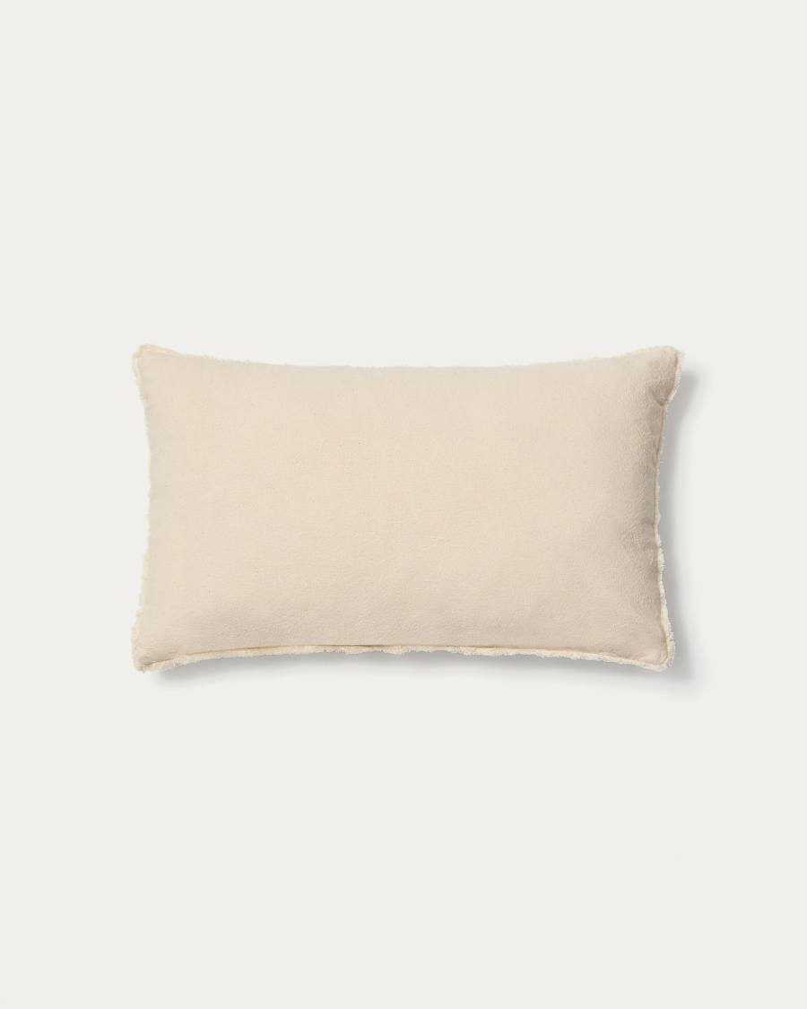 Narela cushion cover in natural jacquard cotton and viscose 50 x 30 cm
