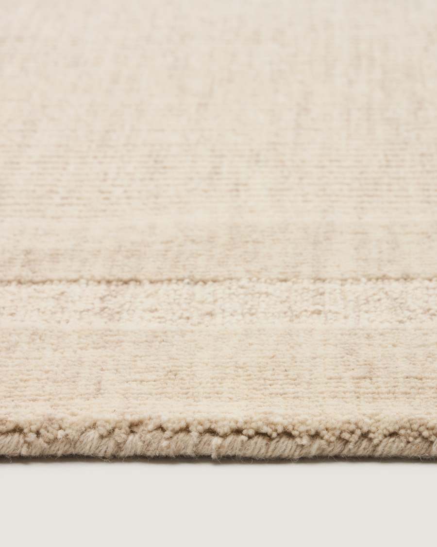 Catifa Dalena de llana jacquard ratlla beix 300x200 cm
