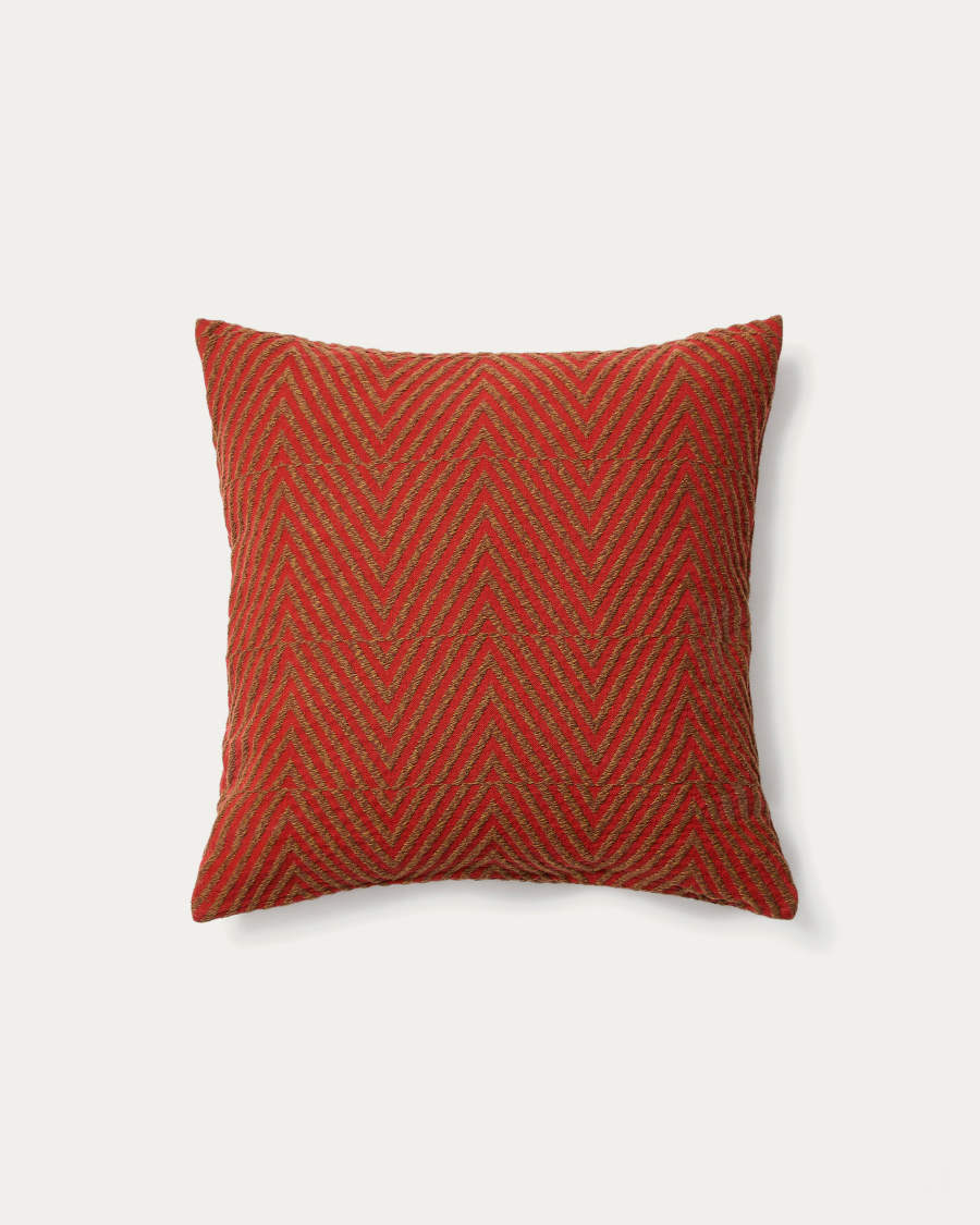 Lunver cushion cover in red chevron jacquard 50 x 50 cm