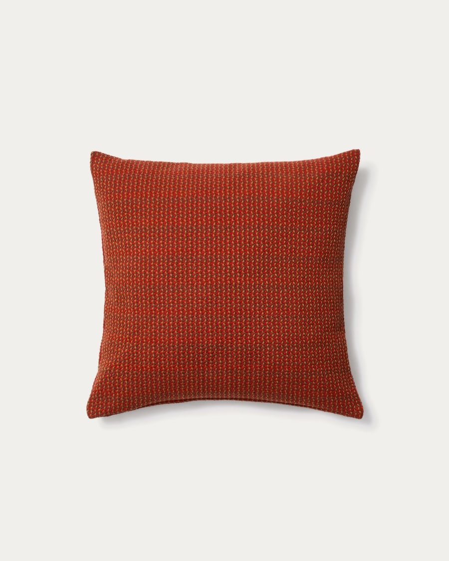 Nuval cushion cover in red structured fabric 50 x 50 cm