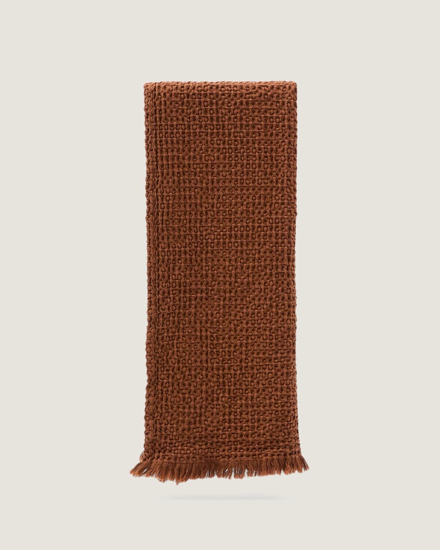 Coperta Nulina 100% cotone waffle arancione scuro 130 x 170 cm