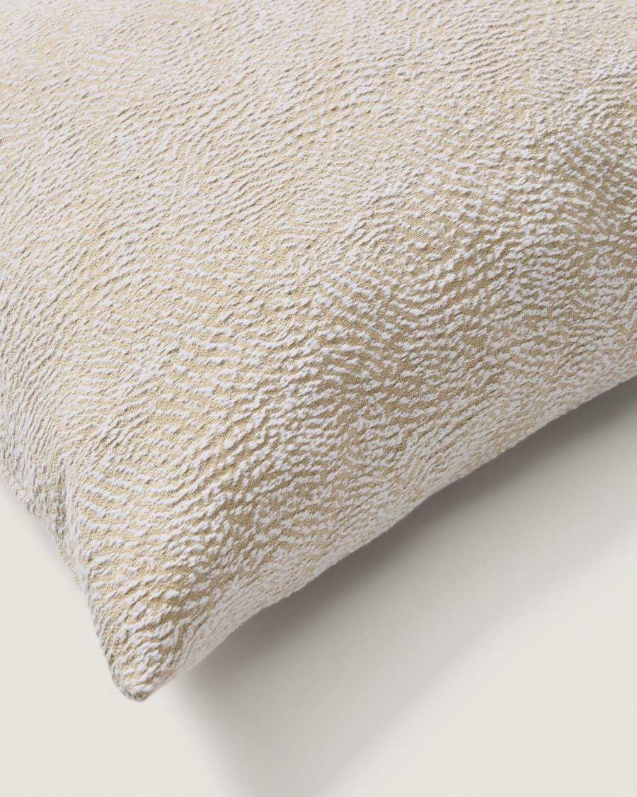 Junie cushion cover in beige cotton jacquard 50 x 50 cm