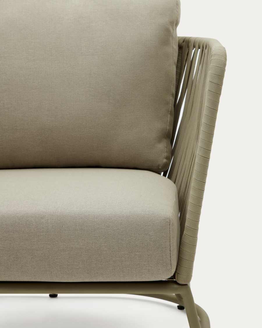 Saconca outdoor armchair made of cord and green galvanised steel