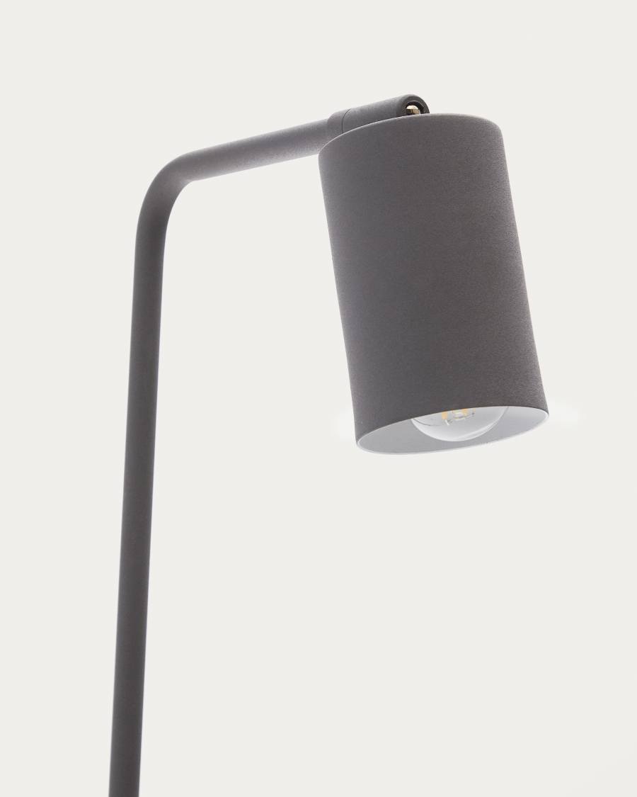 Lampadaire Manie en métal avec finition effet fonte gris foncé – Adaptateur UK