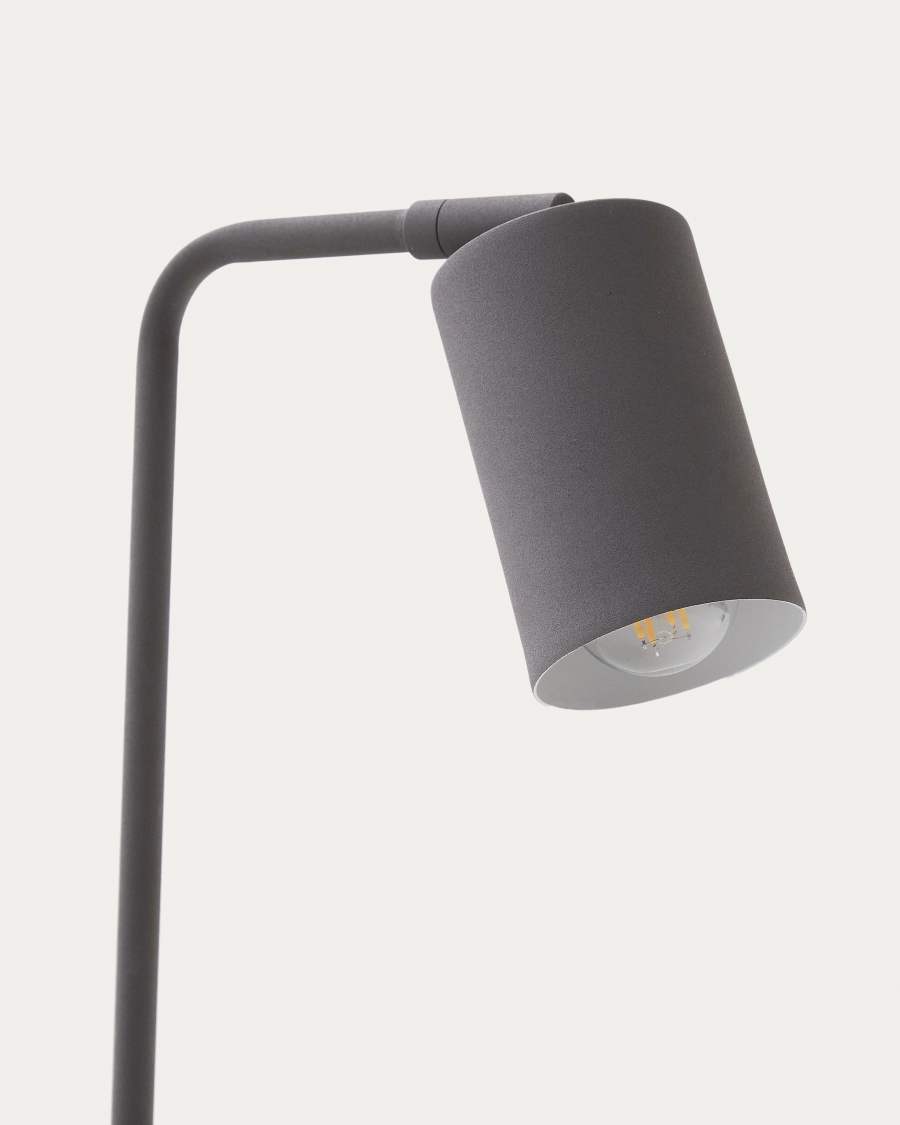 Lampe de bureau Manie en métal avec finition effet fonte noire