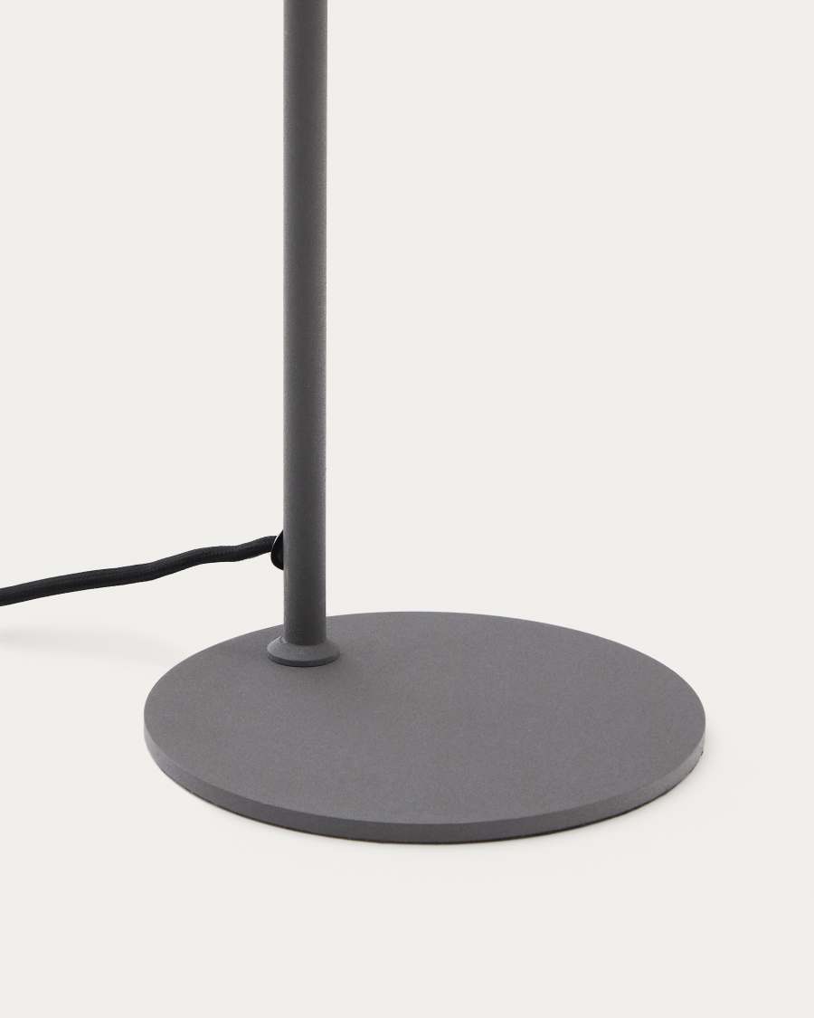 Lampe de bureau Manie en métal avec finition effet fonte noire