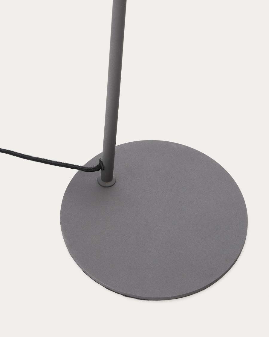 Lampadaire Manie en métal avec finition effet fonte gris foncé – Adaptateur UK