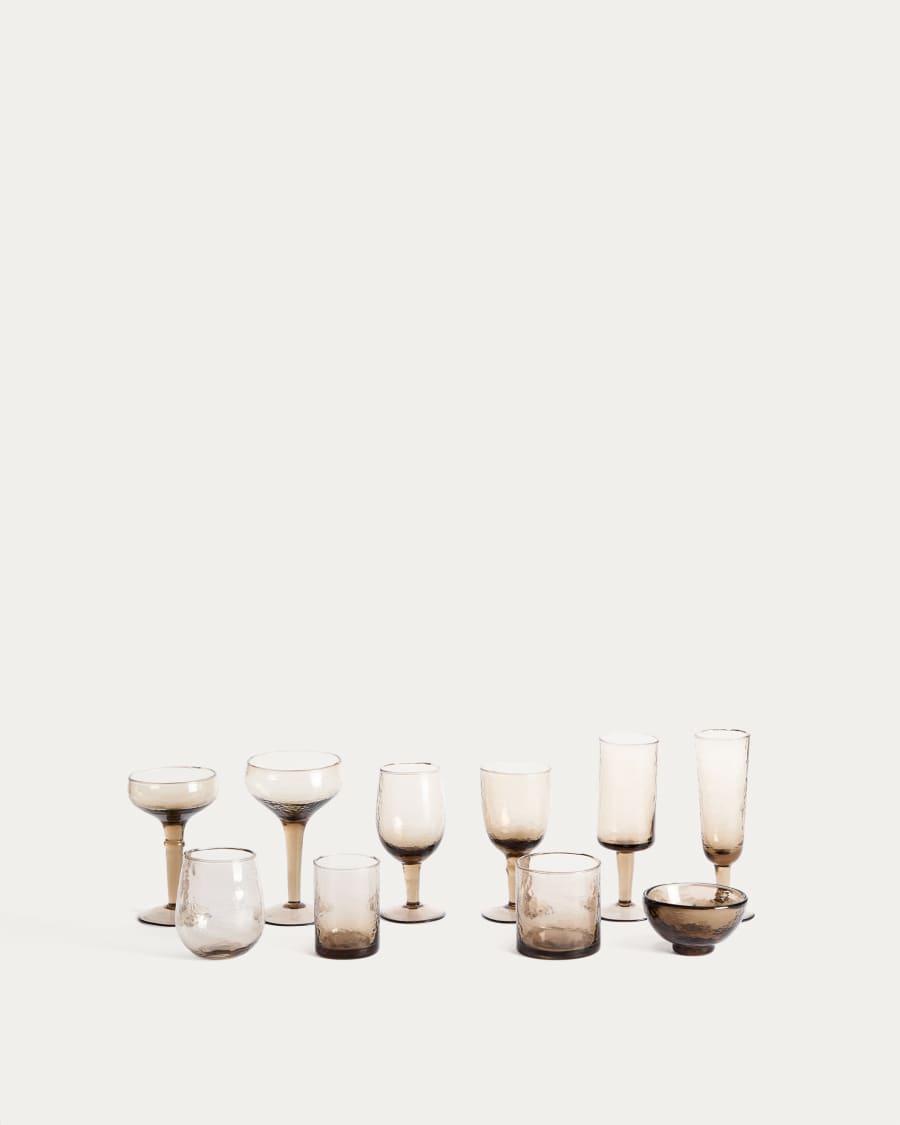 Vinea wine glass made of brown recycled glass