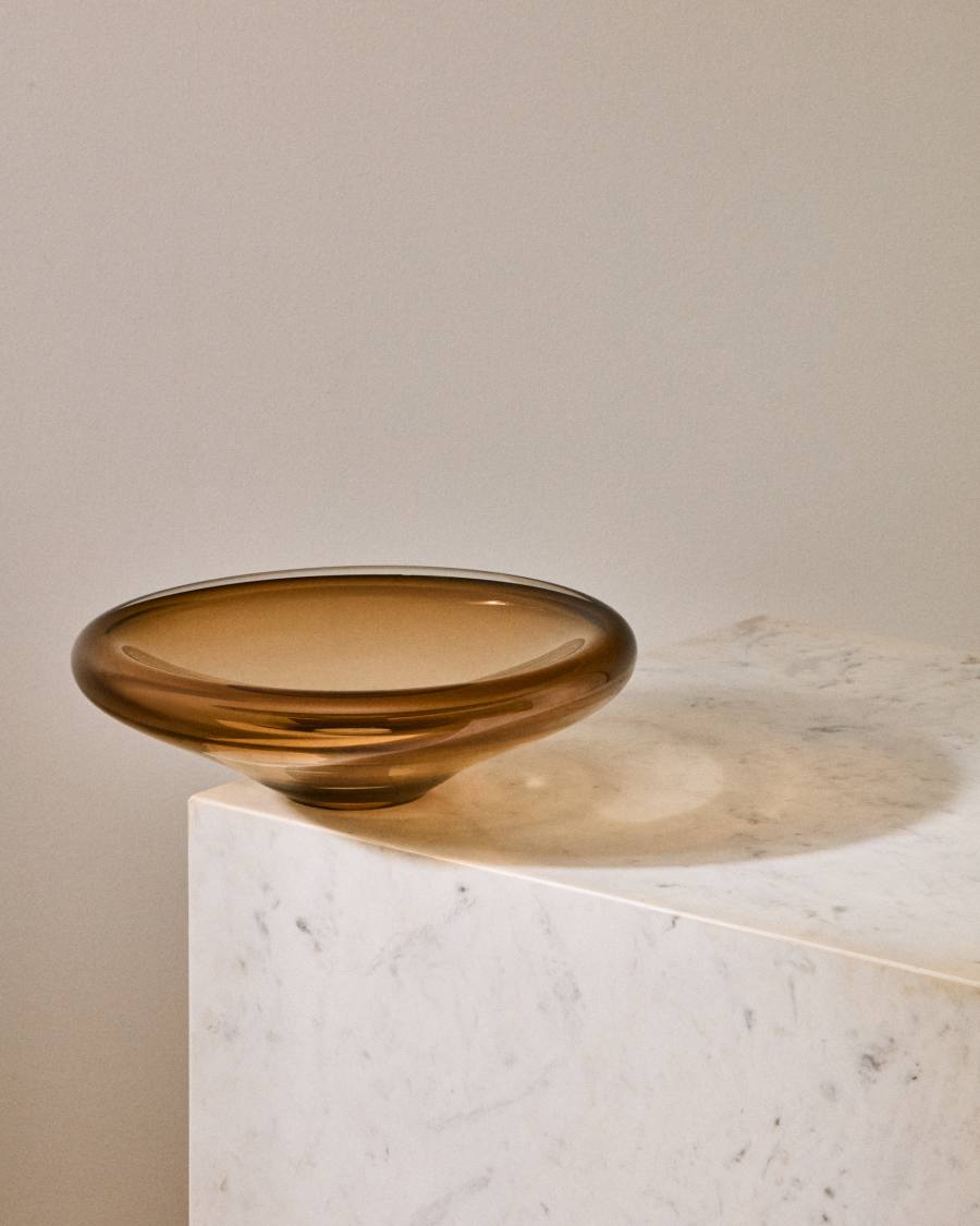 Zolira brown glass centerpiece Ø 31 cm