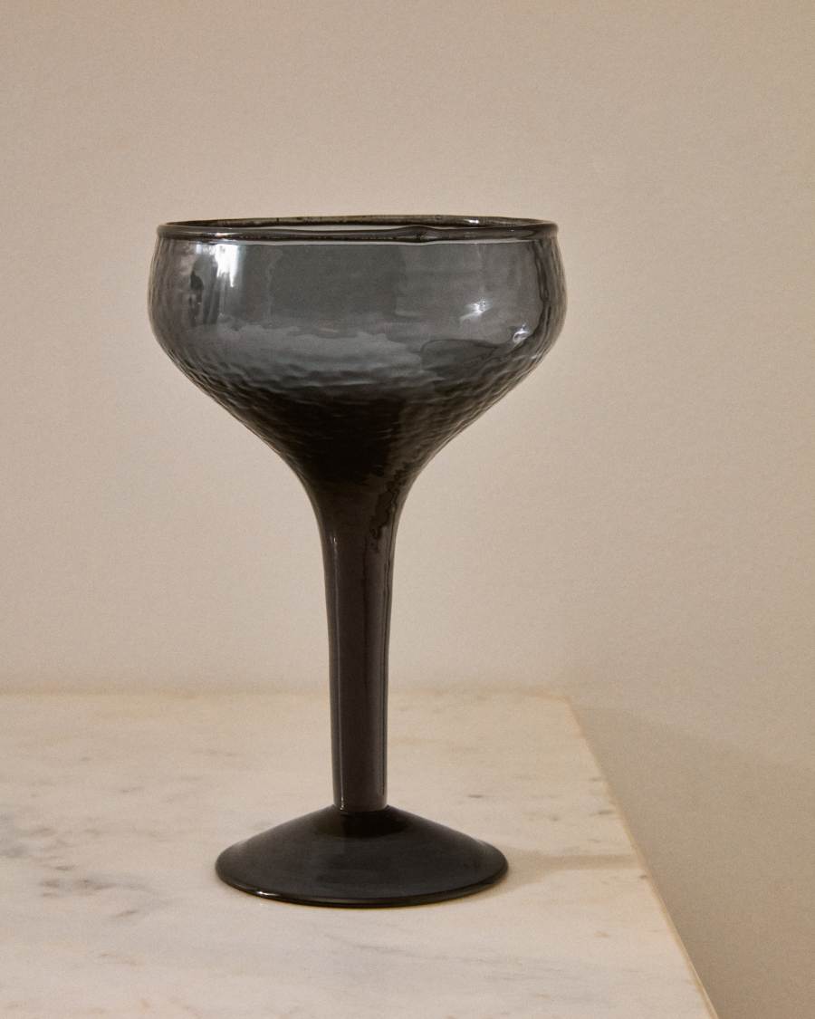 Sileia wine glass made of blue recycled glass