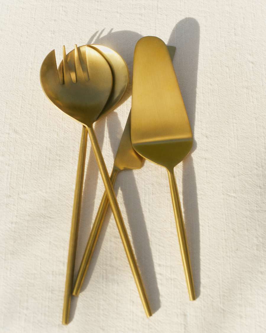 Lite 2-piece cutlery set for salad gold