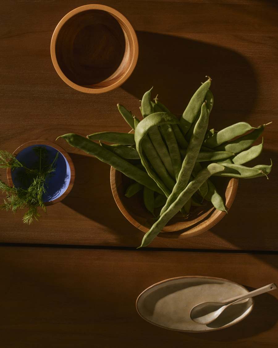 Zairin set of 2 multicoloured FSC 100% acacia wood bowls