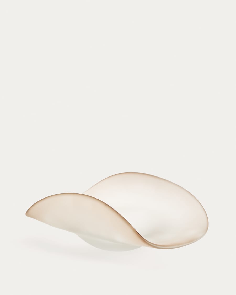 Vionze beige glass centerpiece 41 x 25 cm