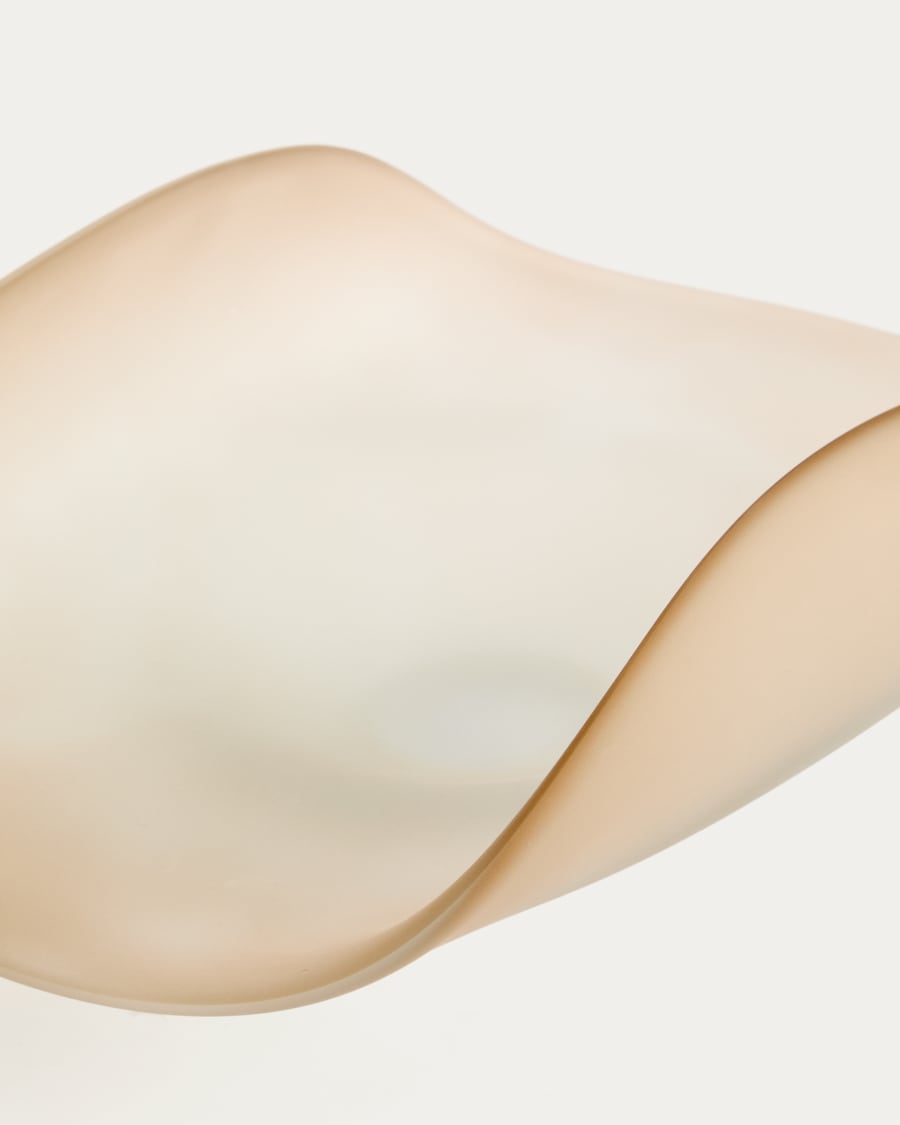 Vionze beige glass centerpiece 41 x 25 cm