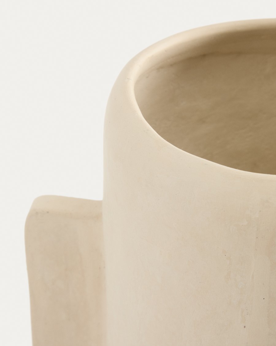Vaso Mireni in cartapesta beige 38 cm