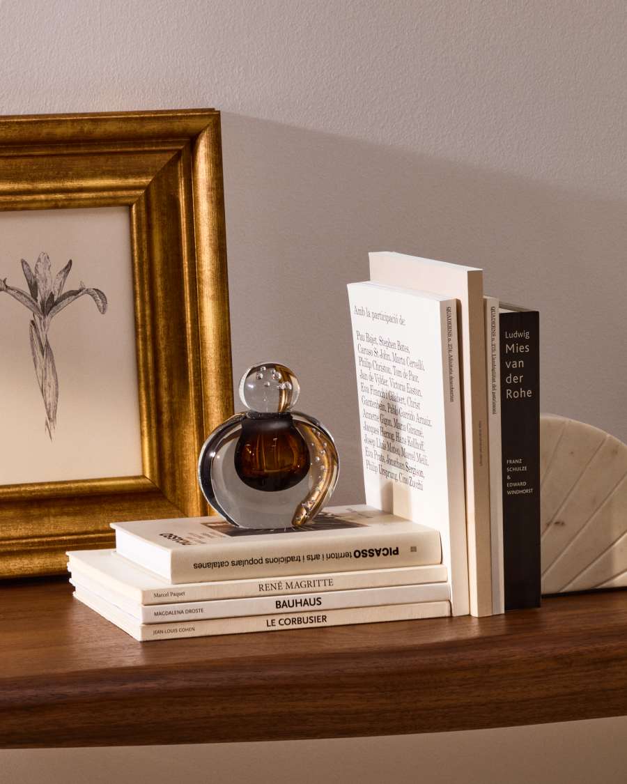 Lunivo brown glass vase 13 cm