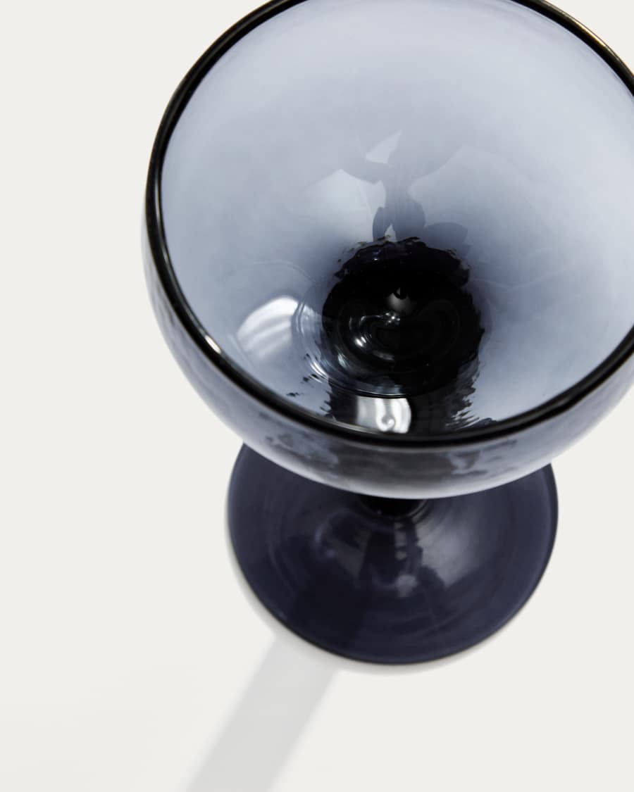 Vinea wine glass made of blue recycled glass