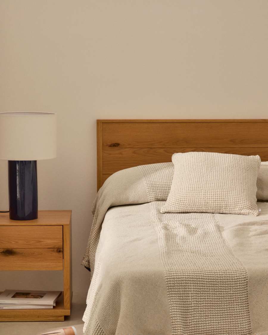 Tagesdecke Mabile 100% Baumwolle Jacquard gestreift in Blau für 90/135 Betten