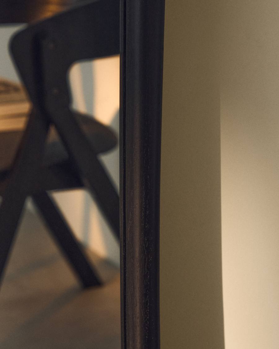 Alura black teak wood mirror 158 x 61cm FSC 100%