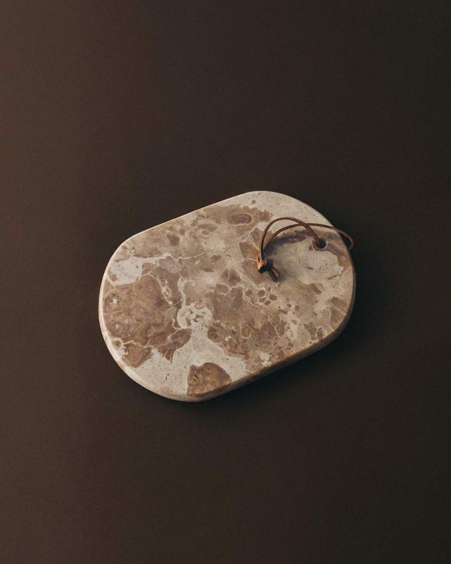 Δίσκος Orlina από μπεζ μάρμαρο 25 x 18 εκ.