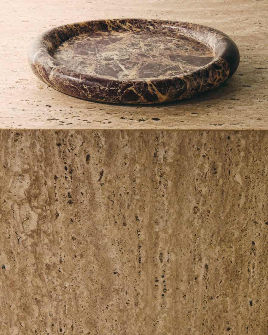 Plateau Lenorel en marbre grenat 30 x 23 cm