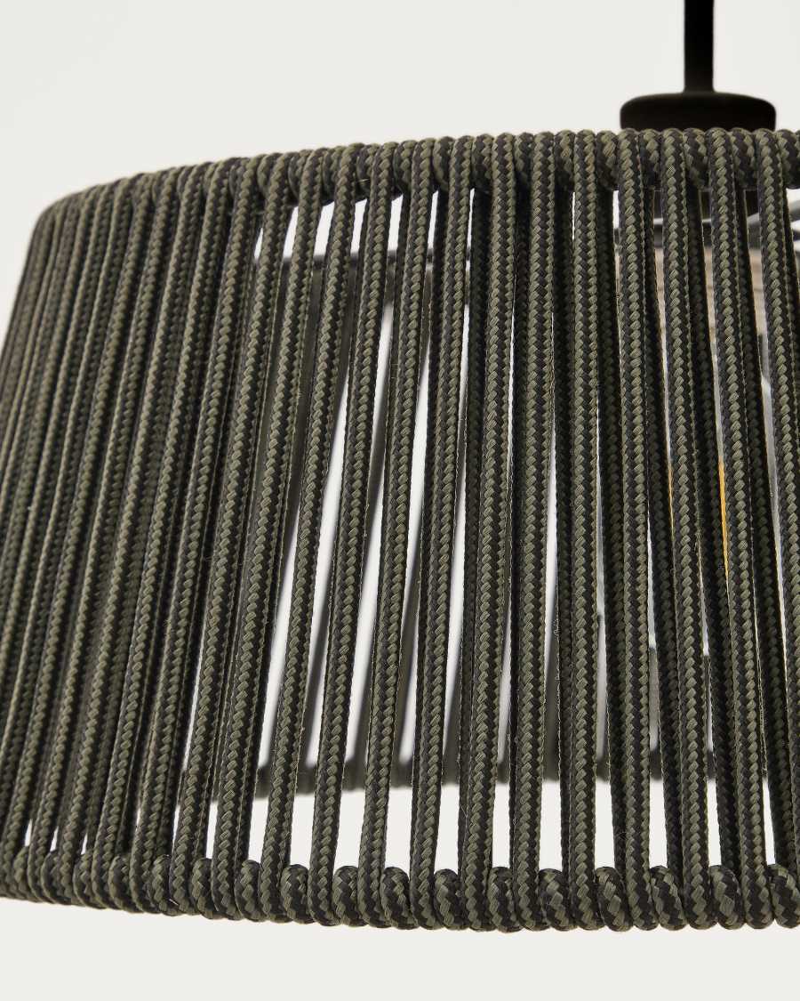 Aldet ceiling lampshade in black and green mottled rope cord Ø46cm