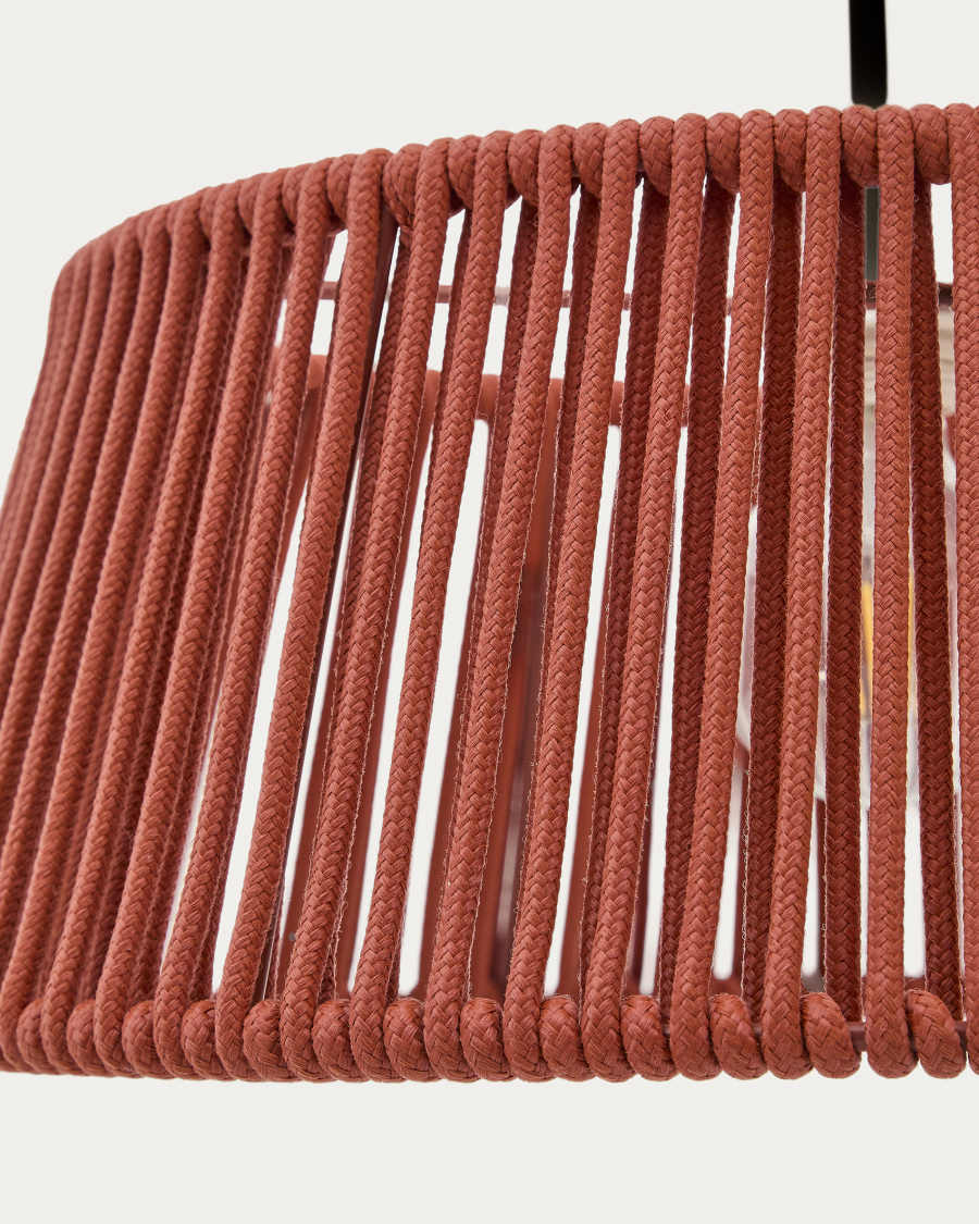 Abat-jour pour suspension Aldet en corde chinée terracotta Ø 46 cm
