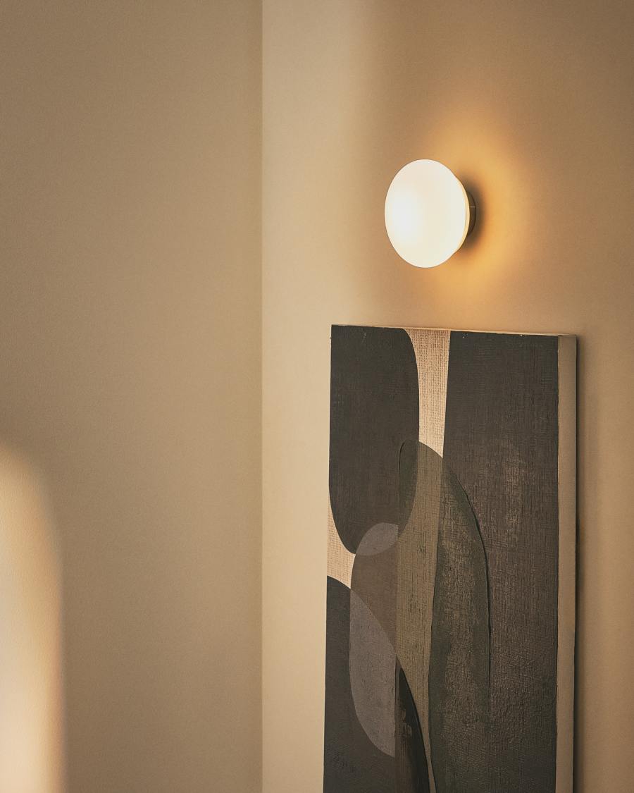 Aplic Bamila de vidre fumat i níquel Ø15 cm