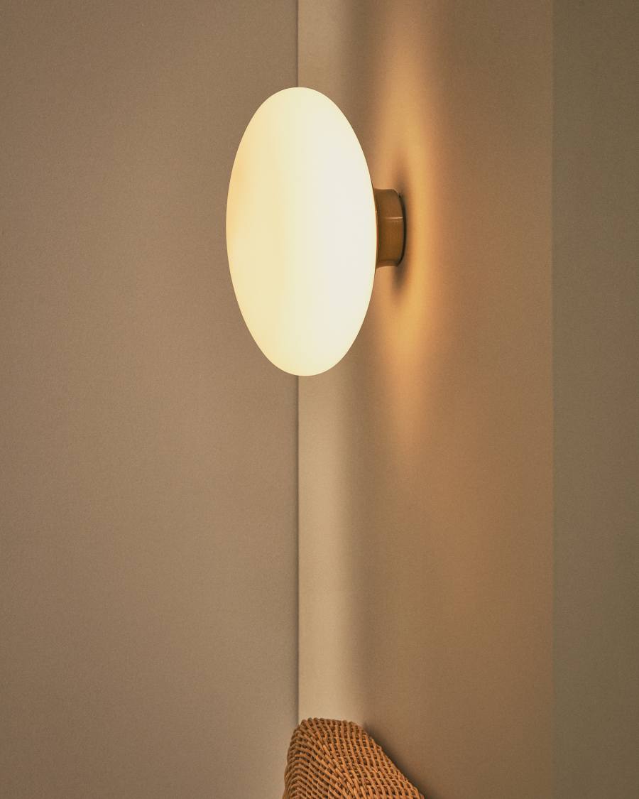 Bamila smoked glass and nickel wall lamp Ø25cm