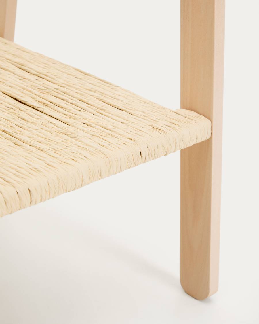 Natane birch wood and rattan clothing rail, 95 x 152 cm