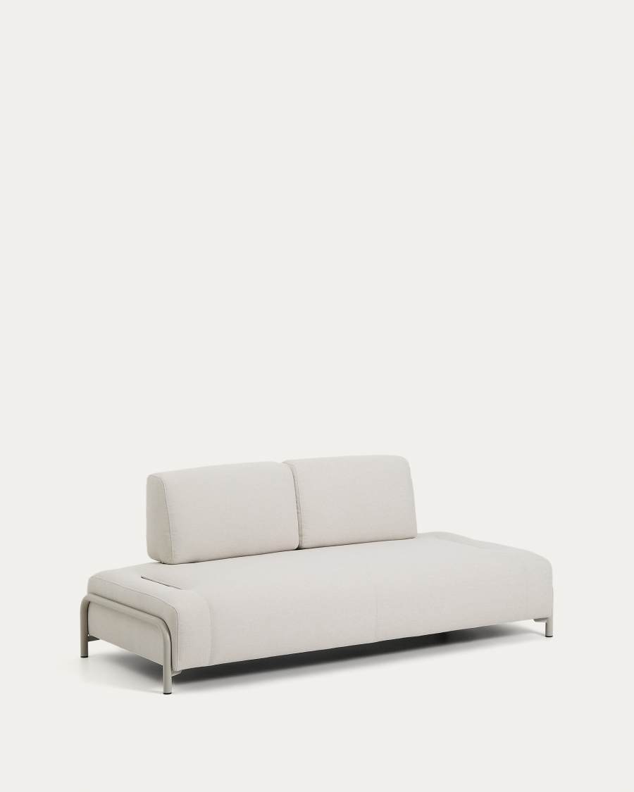 Compo 2-seater module in ecru chenille with beige metal frame 200 cm FSC Mix Credit