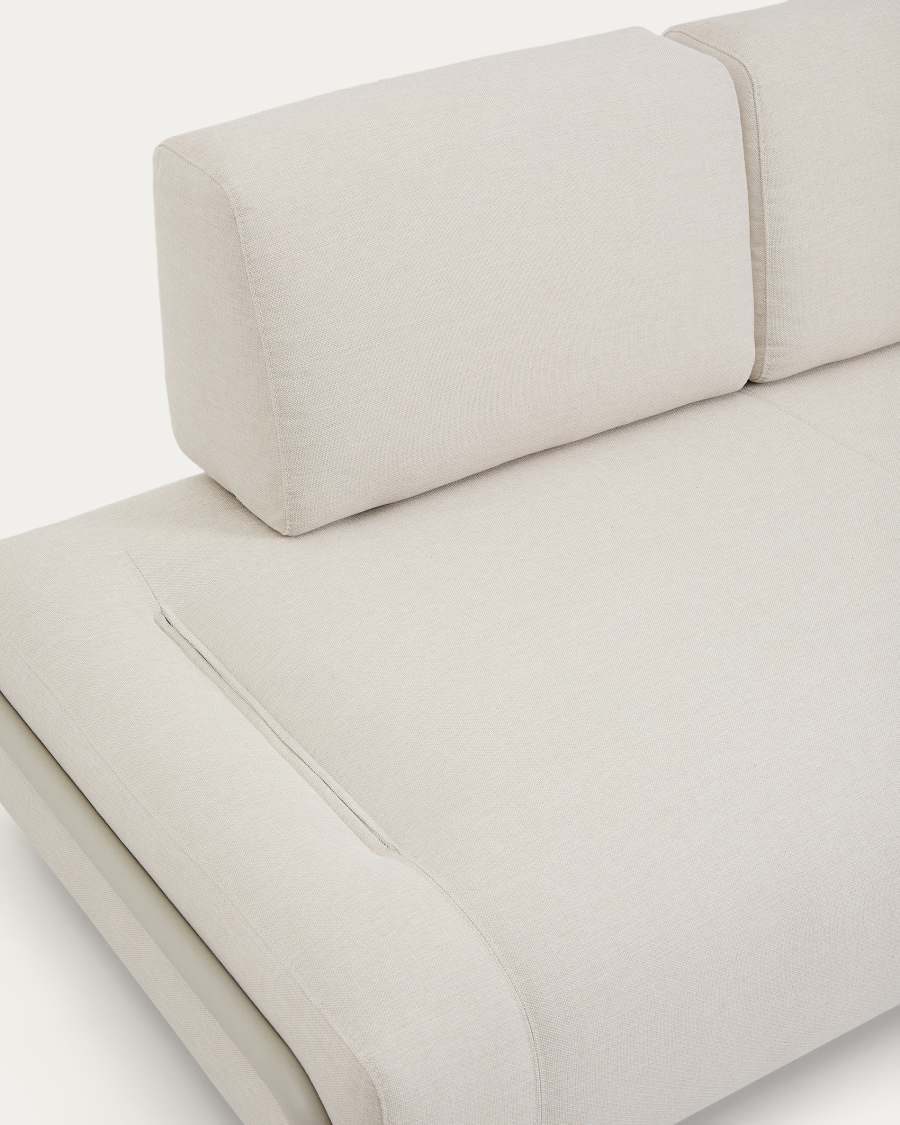 Compo 2-seater module in ecru chenille with beige metal frame 200 cm FSC Mix Credit