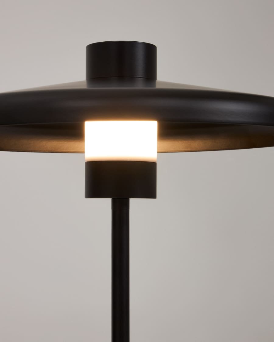 Lampe de table Nuvira en métal satiné noir