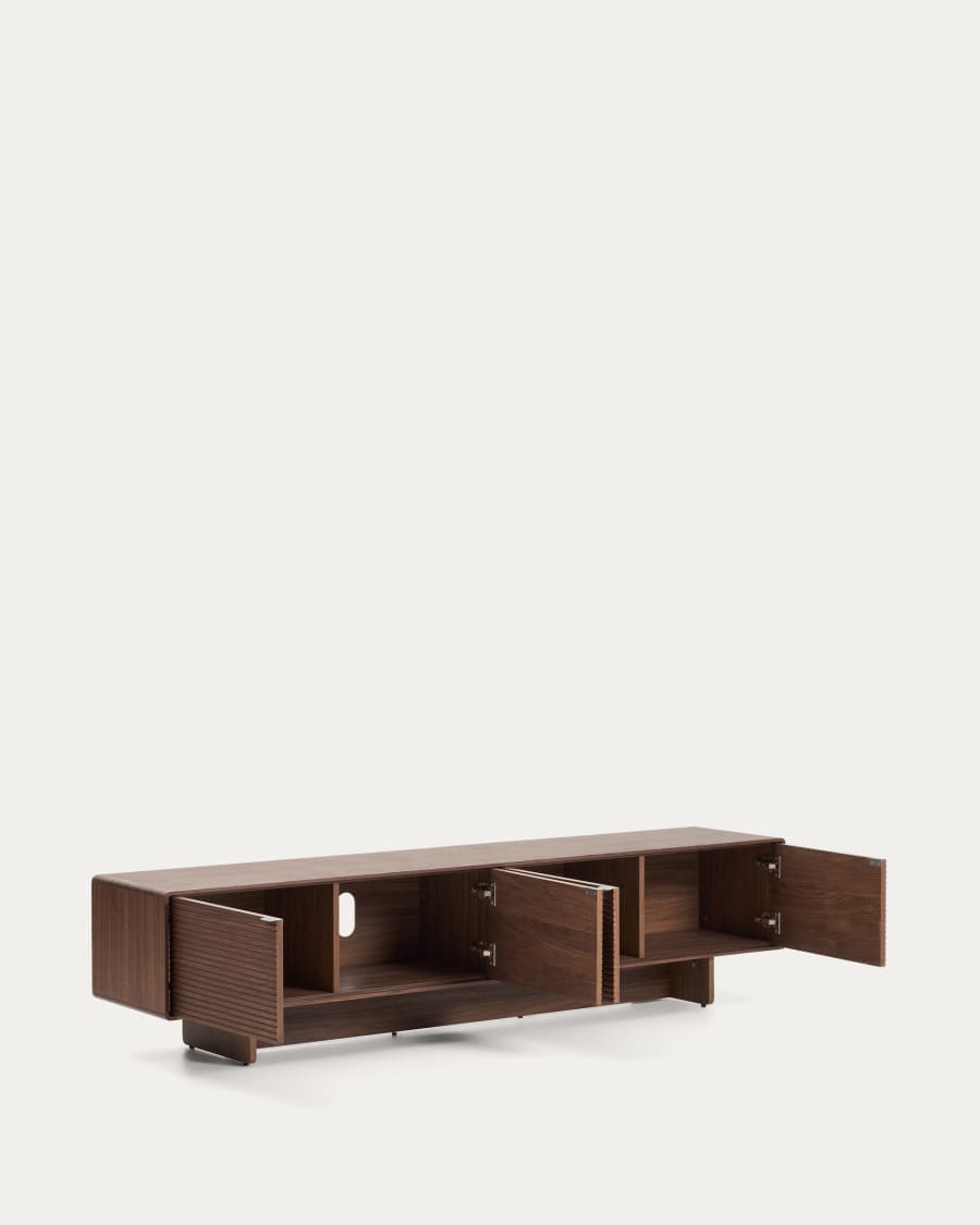Norlen 4-door TV stand in walnut veneer FSC Mix Credit 200 x 46cm