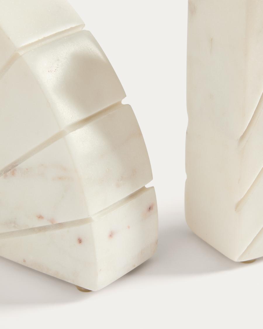 Buchstütze Serela aus weißem Marmor