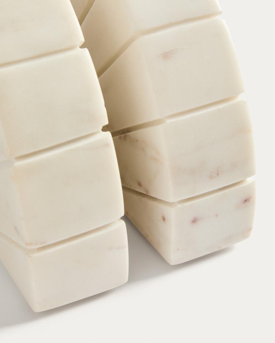 Buchstütze Serela aus weißem Marmor