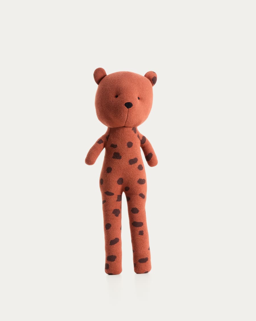 Tandani orange knitted cheetah soft toy