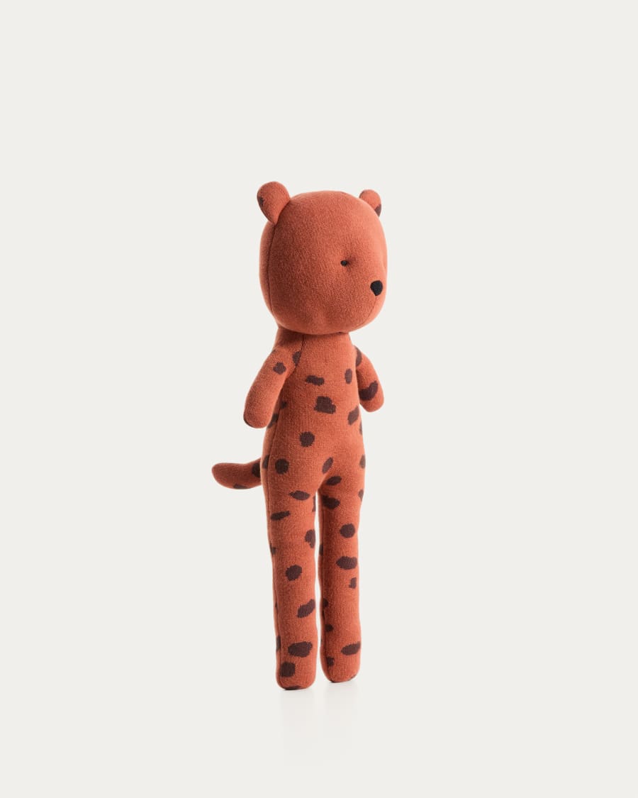 Tandani orange knitted cheetah soft toy
