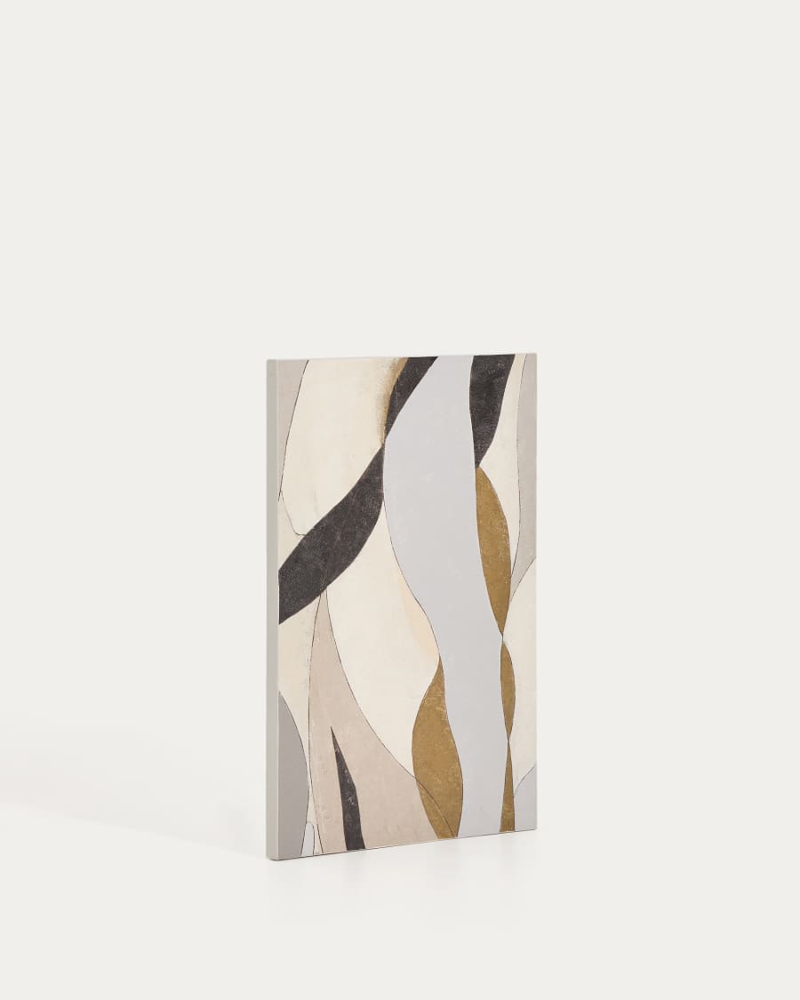 Tela astratta Marvilo grigio e senape 60 x 90 cm