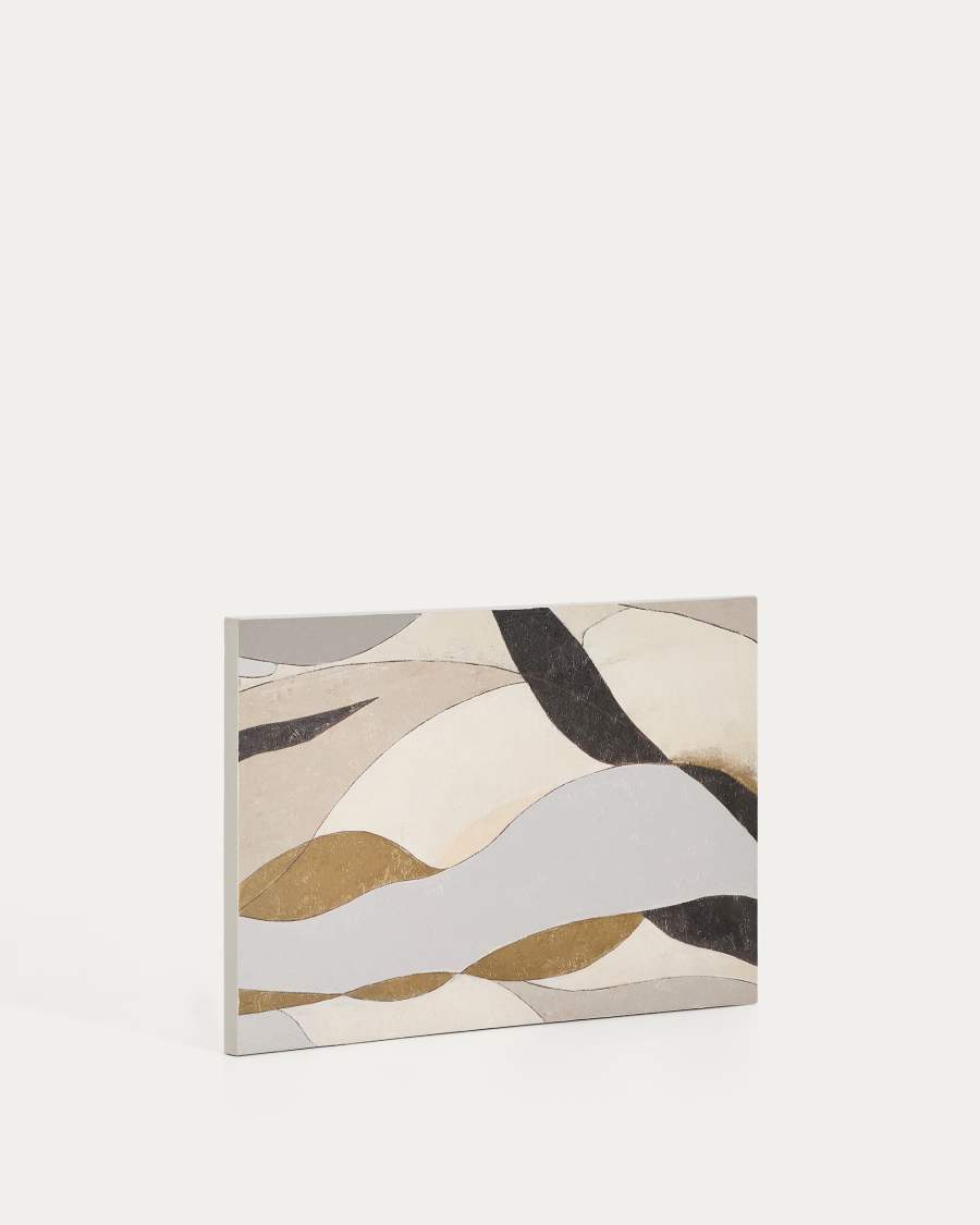 Tela astratta Marvilo grigio e senape 60 x 90 cm