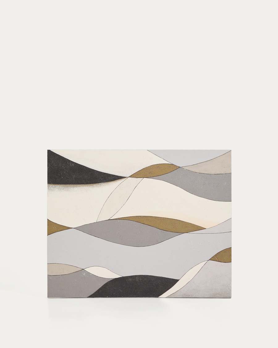 Marvilo grey and mustard abstract canvas 80 x 100cm