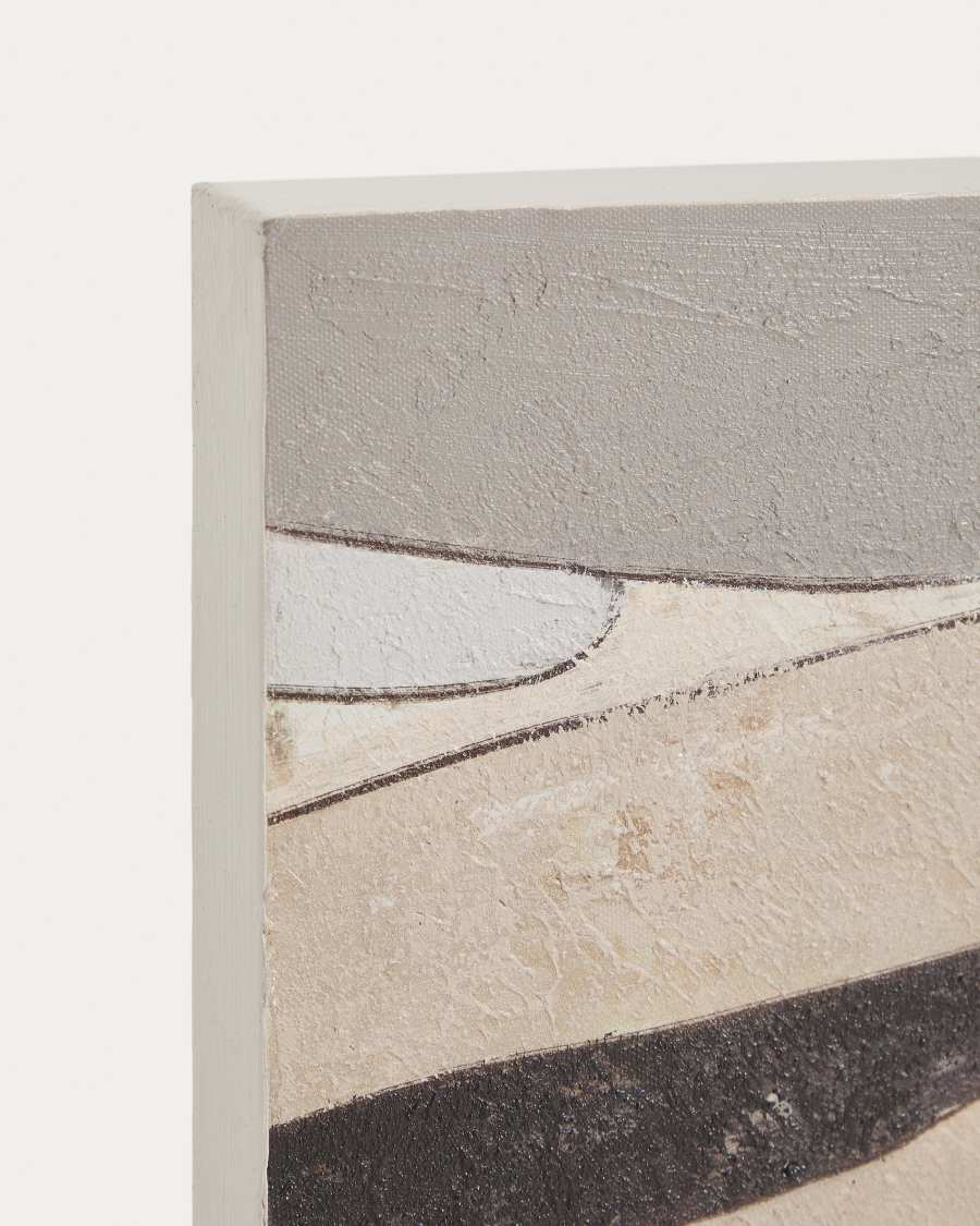 Tela astratta Marvilo grigio e senape 60 x 90 cm