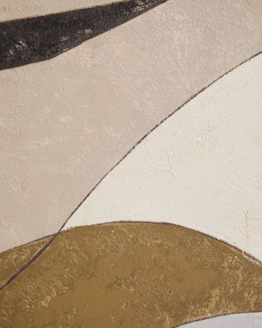 Tela astratta Marvilo grigio e senape 60 x 90 cm