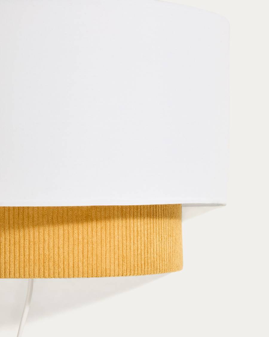 Bianella cotton and mustard corduroy wall light Ø 40cm