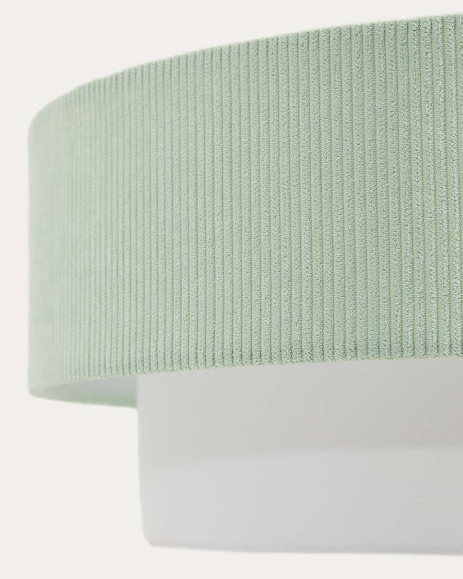 Bianella cotton and turquoise corduroy ceiling lamp