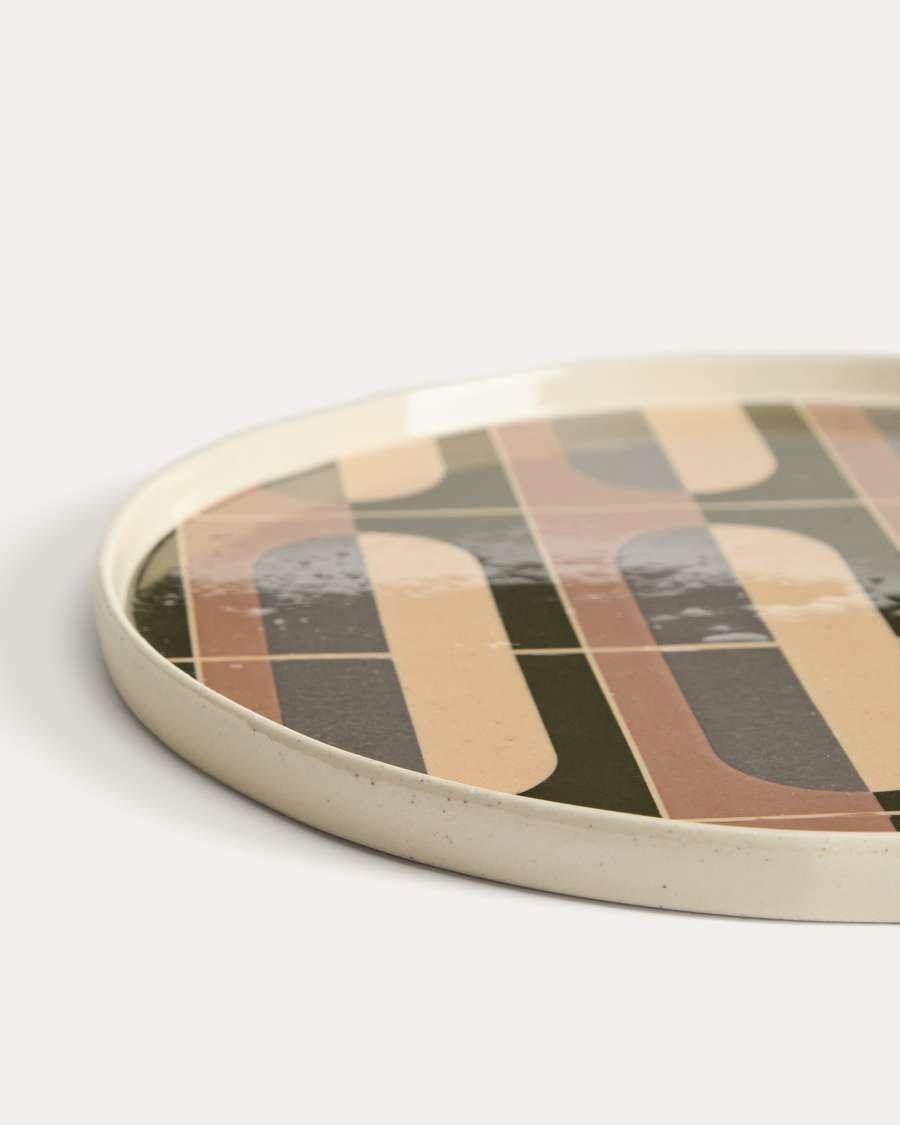 Assiette plate Julnet en céramique marron