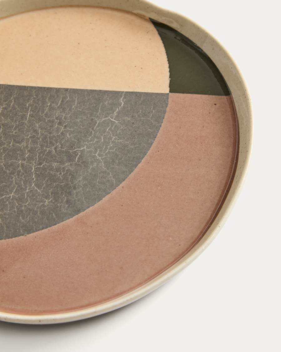 Assiette à dessert Julnet en céramique marron