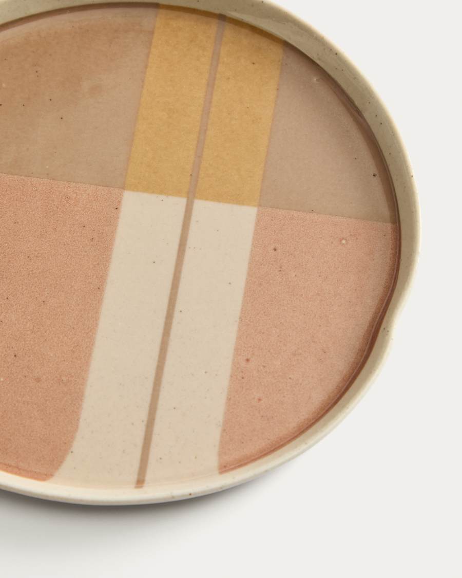 Assiette à dessert Julnet en céramique beige