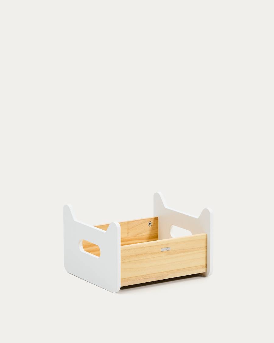 Cecilia kids’ step-stool in solid natural and white pine