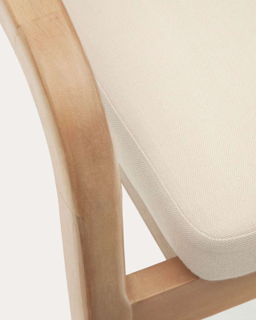 Malaret stapelbarer Stuhl aus massivem Eukalyptusholz und Seil in Beige FSC 100%